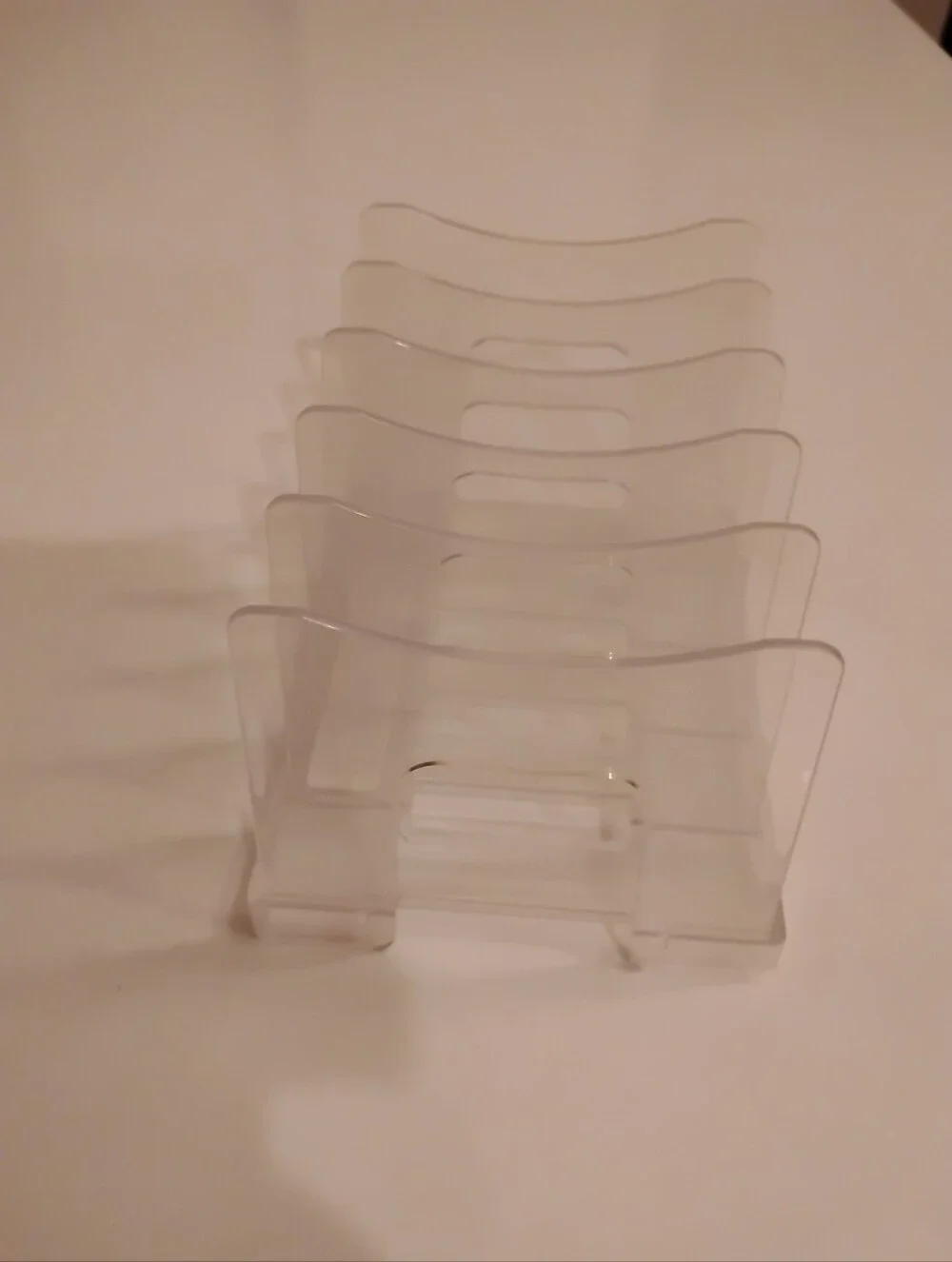 Clear Acrylic Office/Kitchen Organizer Rack - Multi-(5) Slot Storage